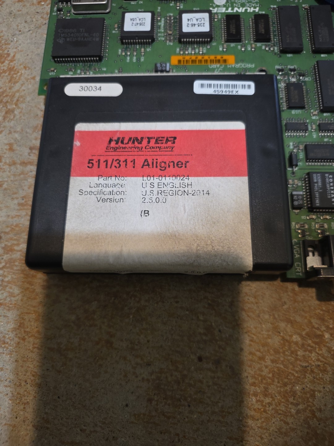 HUNTER ENGINEERING 511/311 Program Cartridge & Program Card