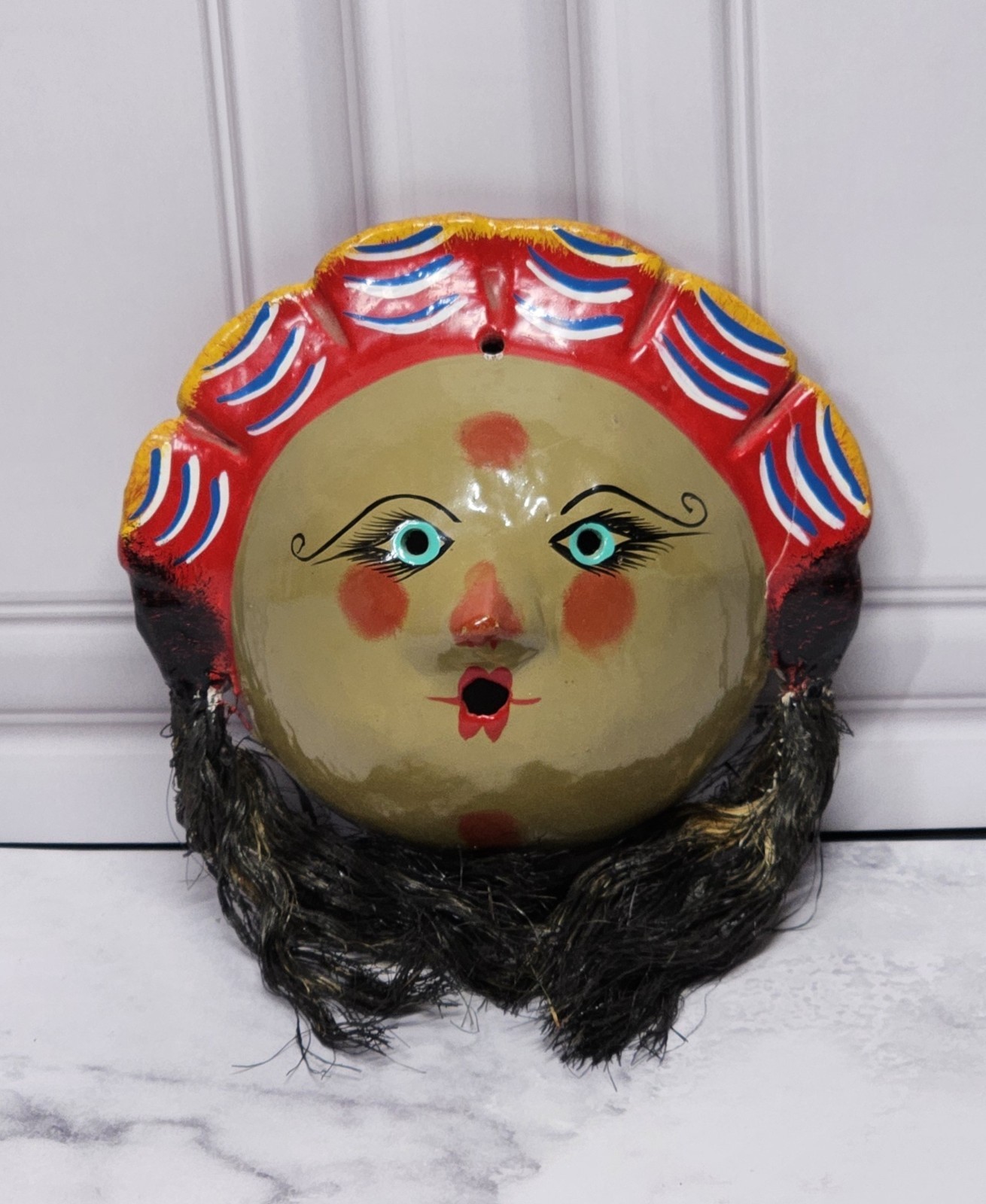 Hand Crafted Mexican Folk Art Coconut Mask