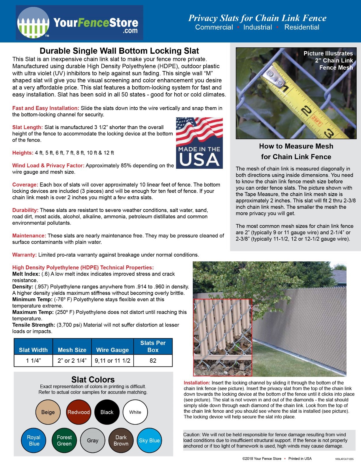 6 ft High Beige Wave Slat™ Single Wall Privacy Chain Link Fence Slats