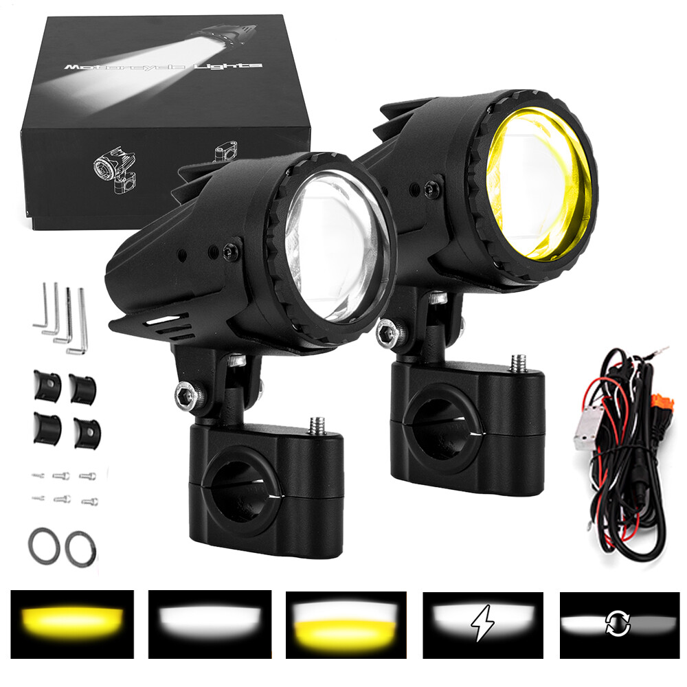 For Harley Auxiliary LED Driving Lights Fog Pods Touring Electra Glide Road King