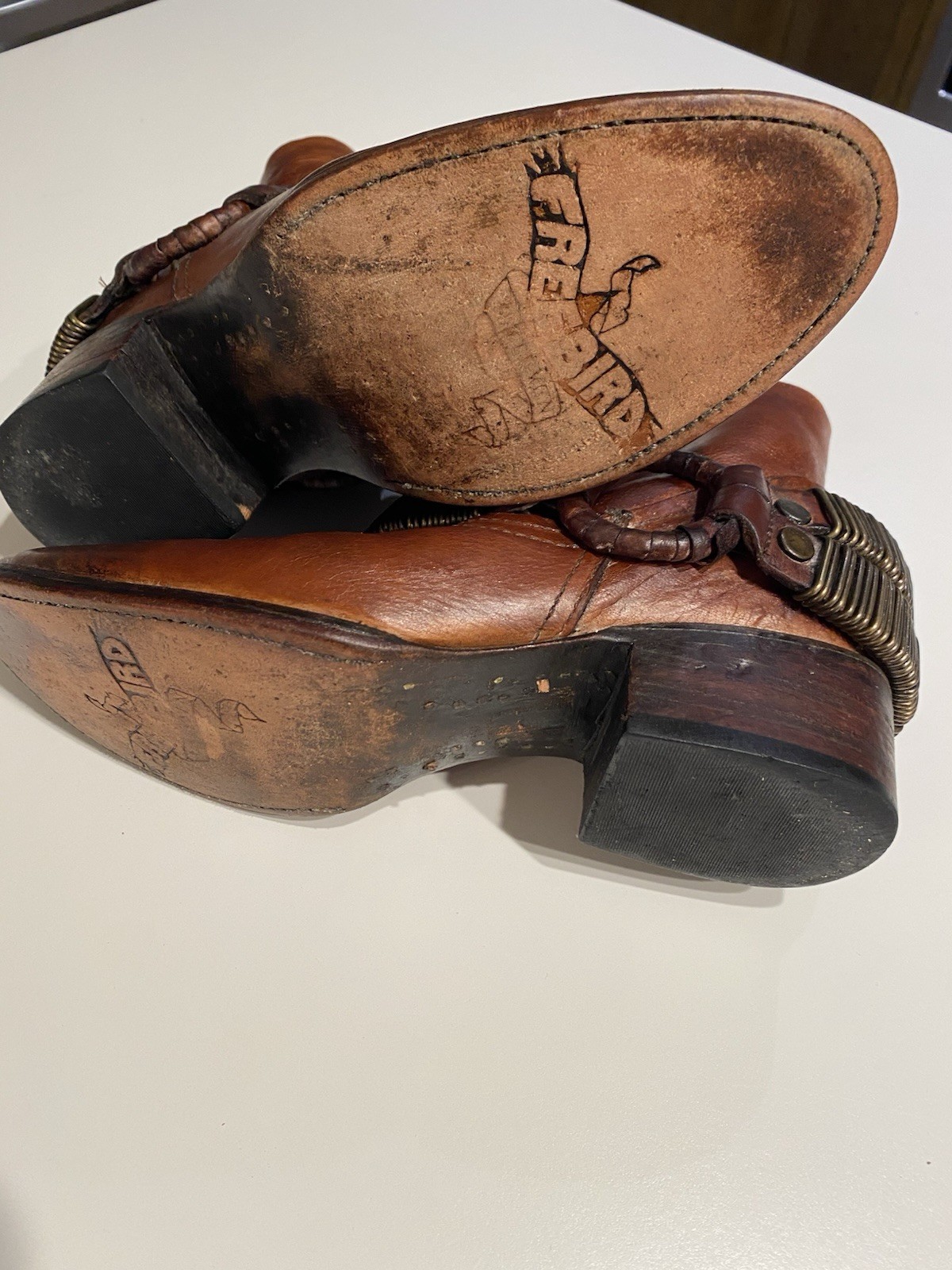 Freebird by Steven Evil Brown Ankle Boot Size 7 Brass Hardware