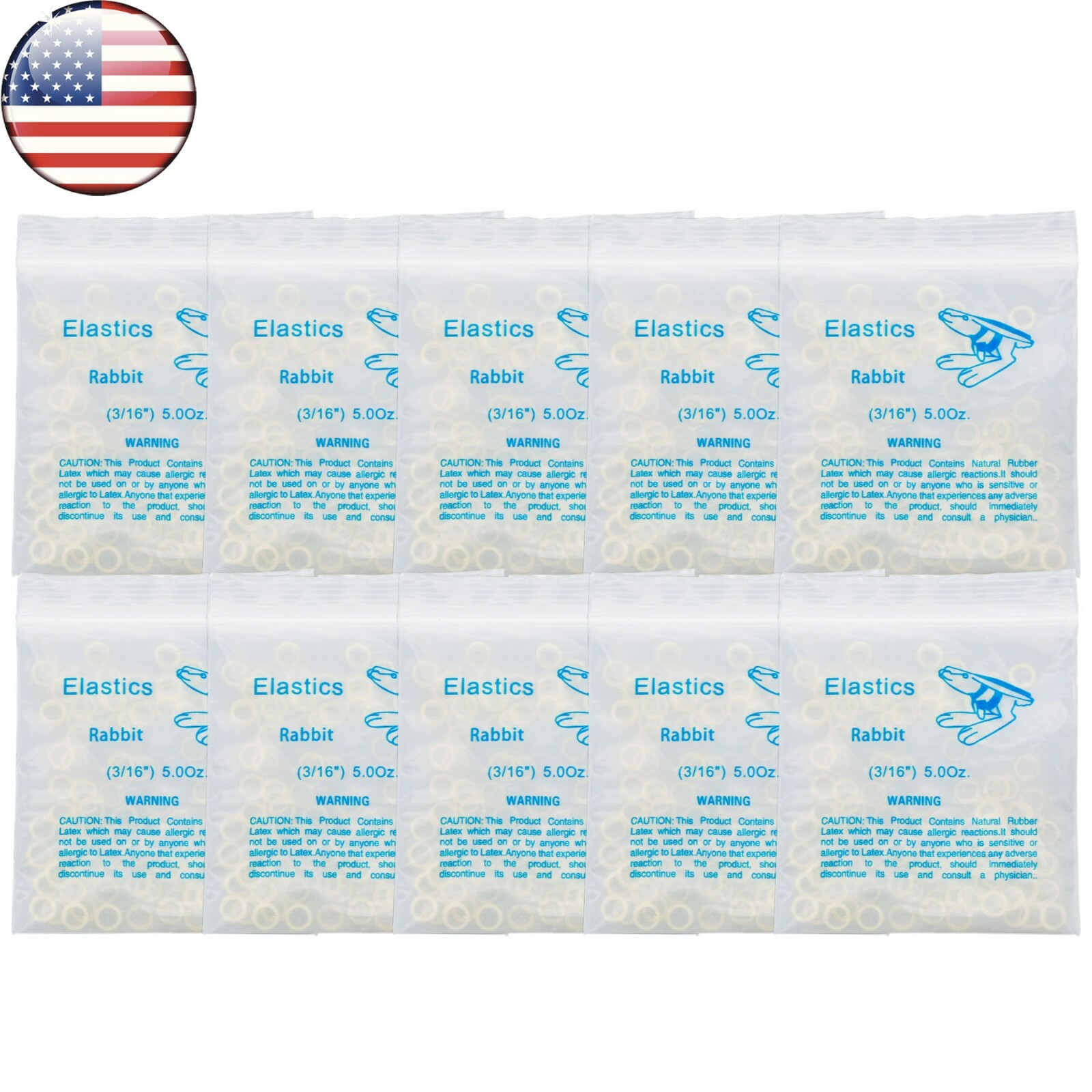 US Dental Orthodontic Rubber Bands Ortho Elastics Latex Braces 3.5,5.0,6.5 OZ