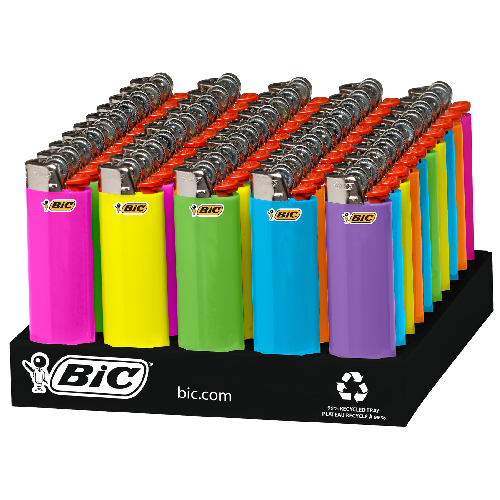 BIC Maxi Pocket Lighter, Fashion Assorted Colors, 50-Count Tray