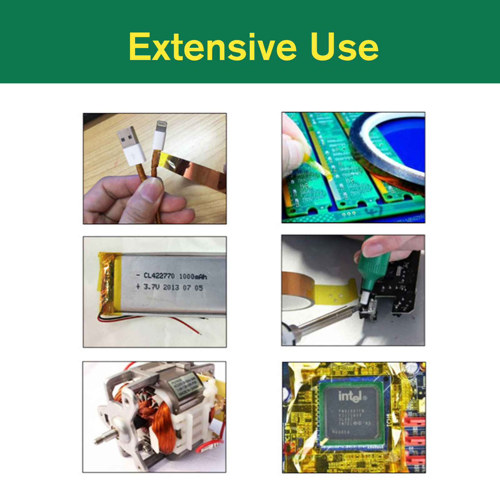 A-SUB 4 Rolls 10mm 108ft Kapton Polyimide High Temperature Heat Resistant Tapes