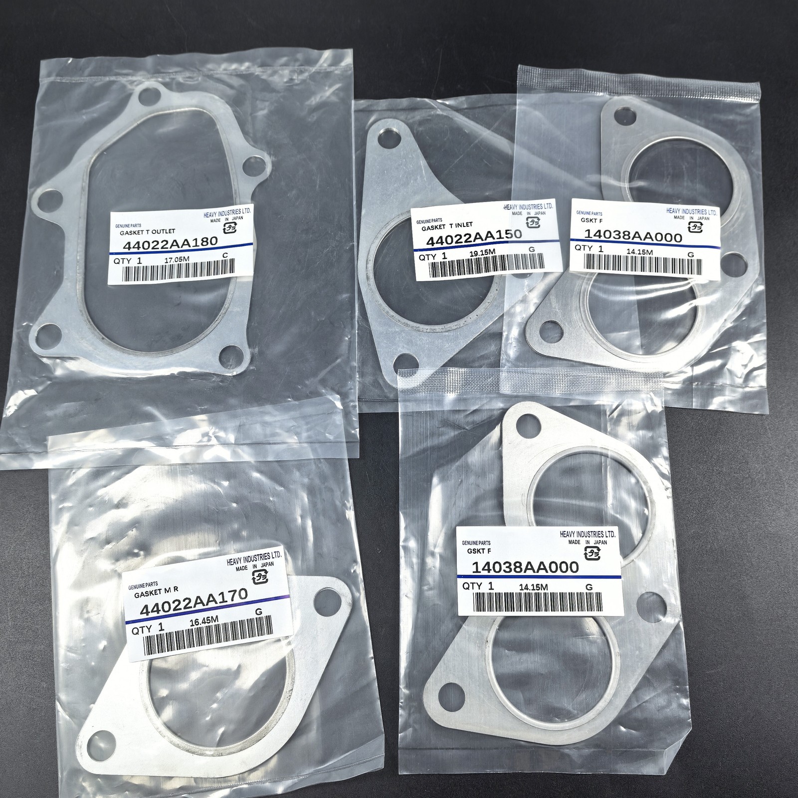 OEM Exhaust Manifold Gasket Kit Up Down Pipe Turbo For Subaru WRX STI XT GT US