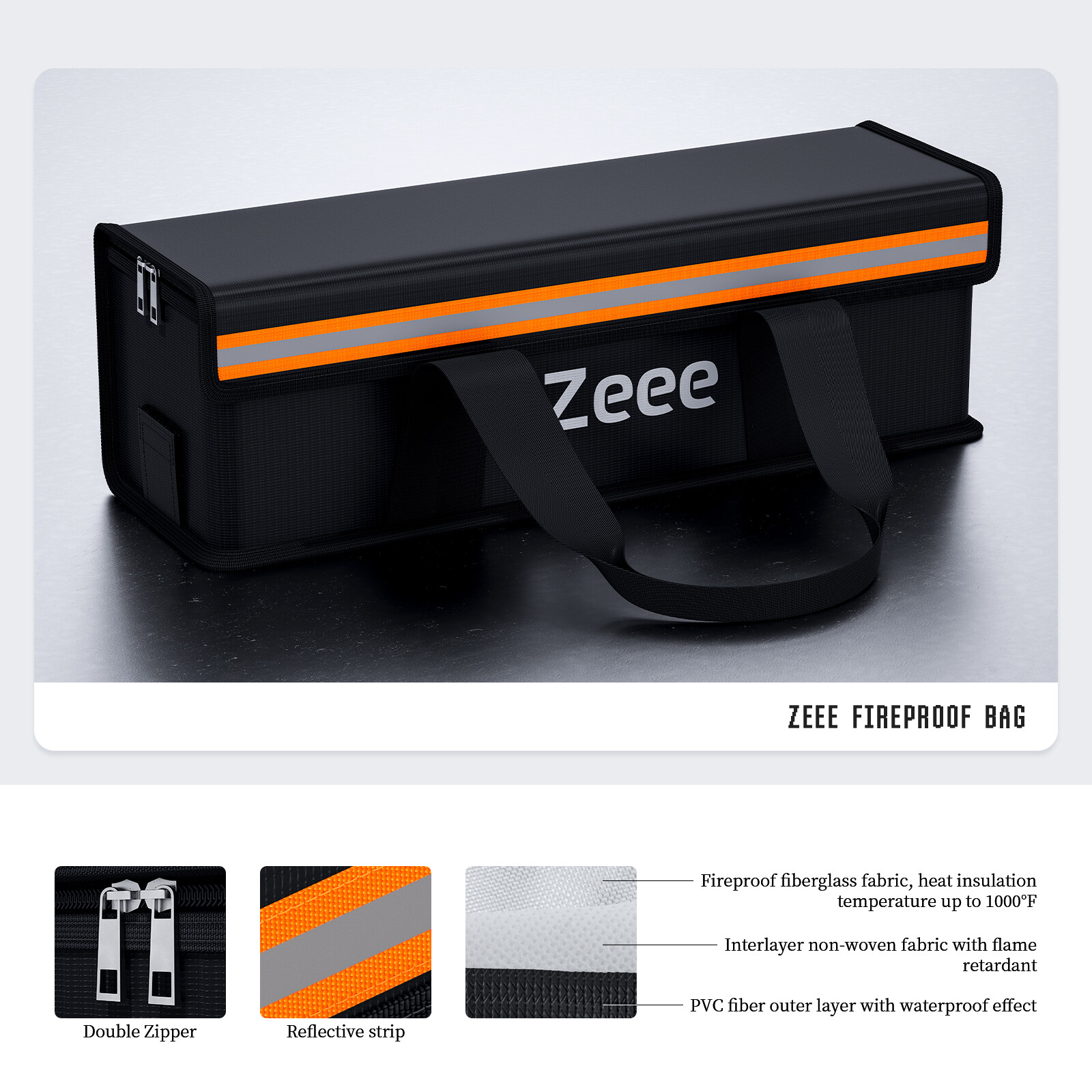 Zeee Lipo Battery Ebike Battery Fireproof Explosionproof Large Capacity Safe Bag