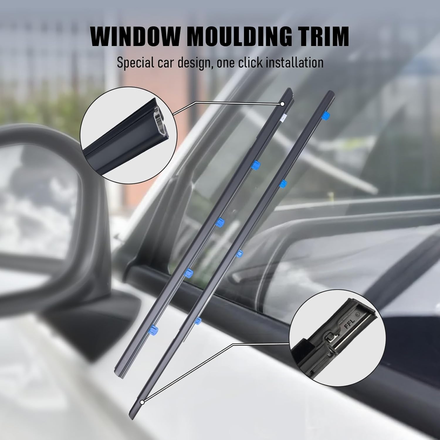 4 Pzs Moldura Exterior Ventana Sello Impermeable para Honda Civic 2012-2015