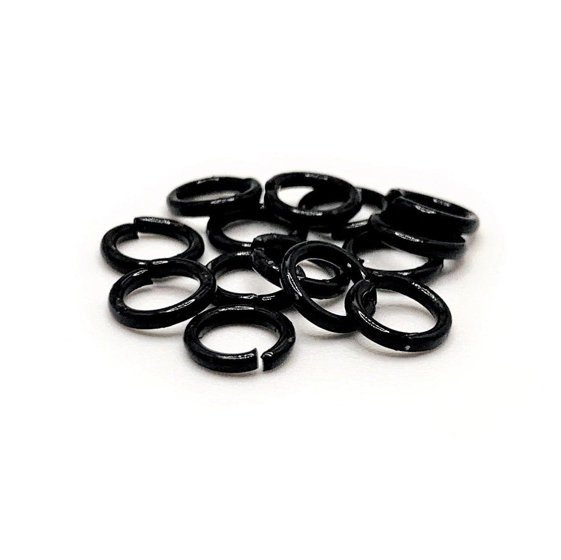 6mm, 18g, Black Open Jump Rings - US Seller