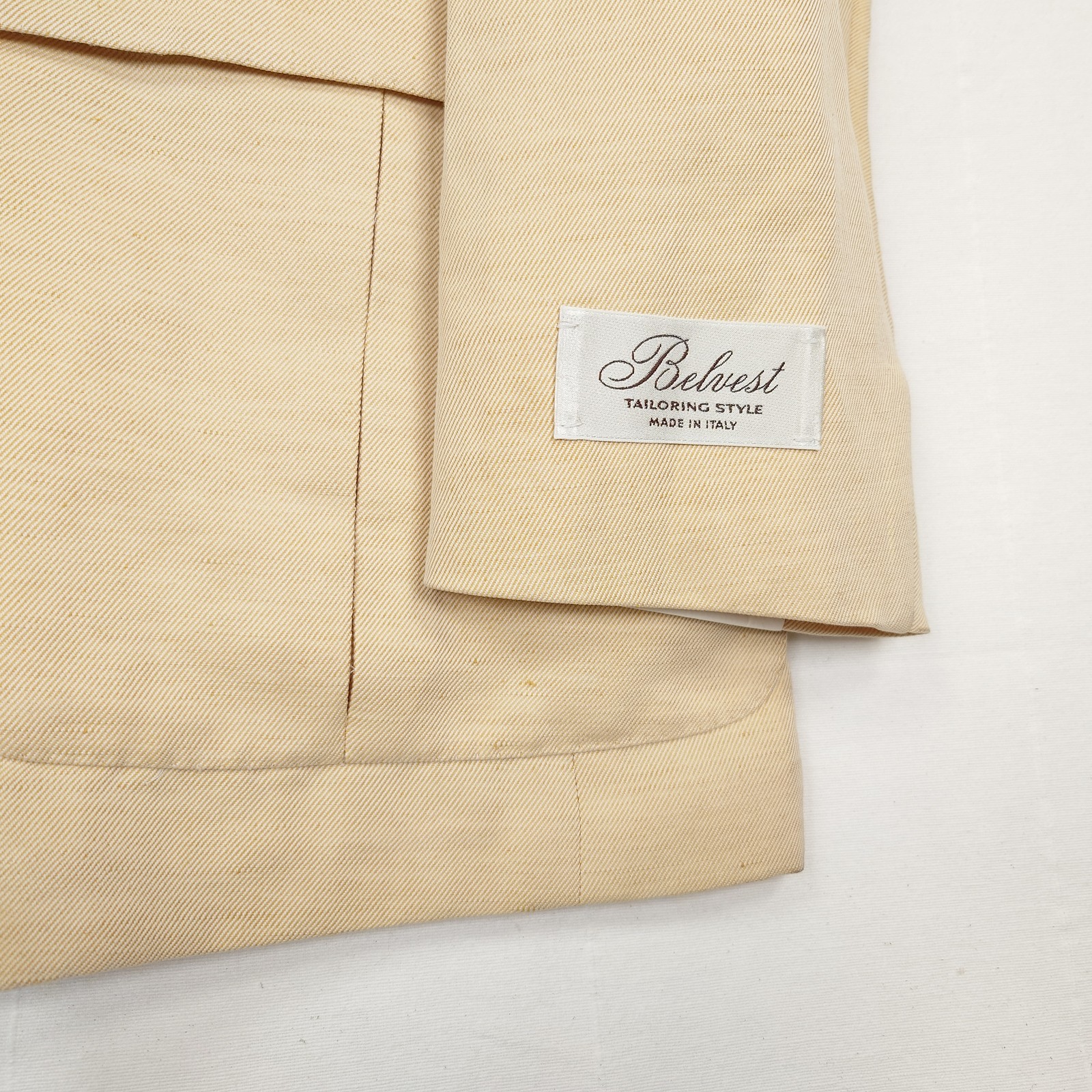 NEW Belvest Yellow/Tan Cotton Linen Slubby Shirt-Jacket Safari Size 40 40r