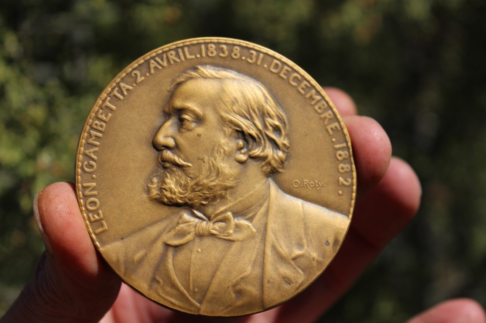 Art Medals Bronze LEON. GAMBETTA O. Roty - Beautiful FINE Condition