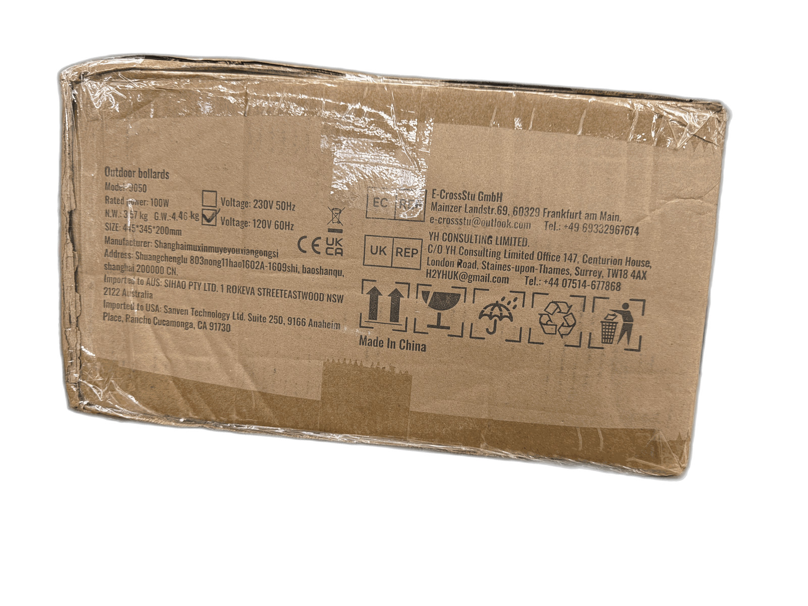 16.6in.2 Lights Black Outdoor Weather Resistant Post Light (2-Pack)