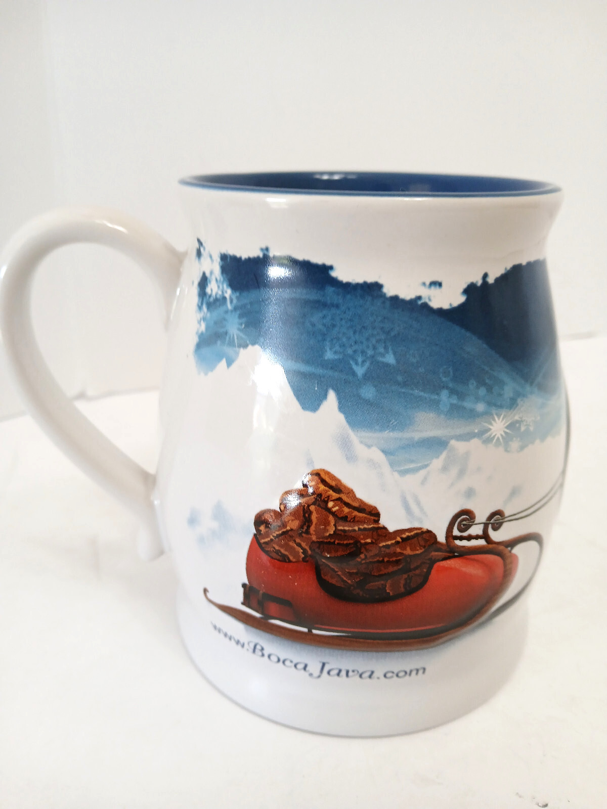 Penquins Boca Java Red Sleigh 3D Coffee Mugs Wishing You A Java Filled Holliday