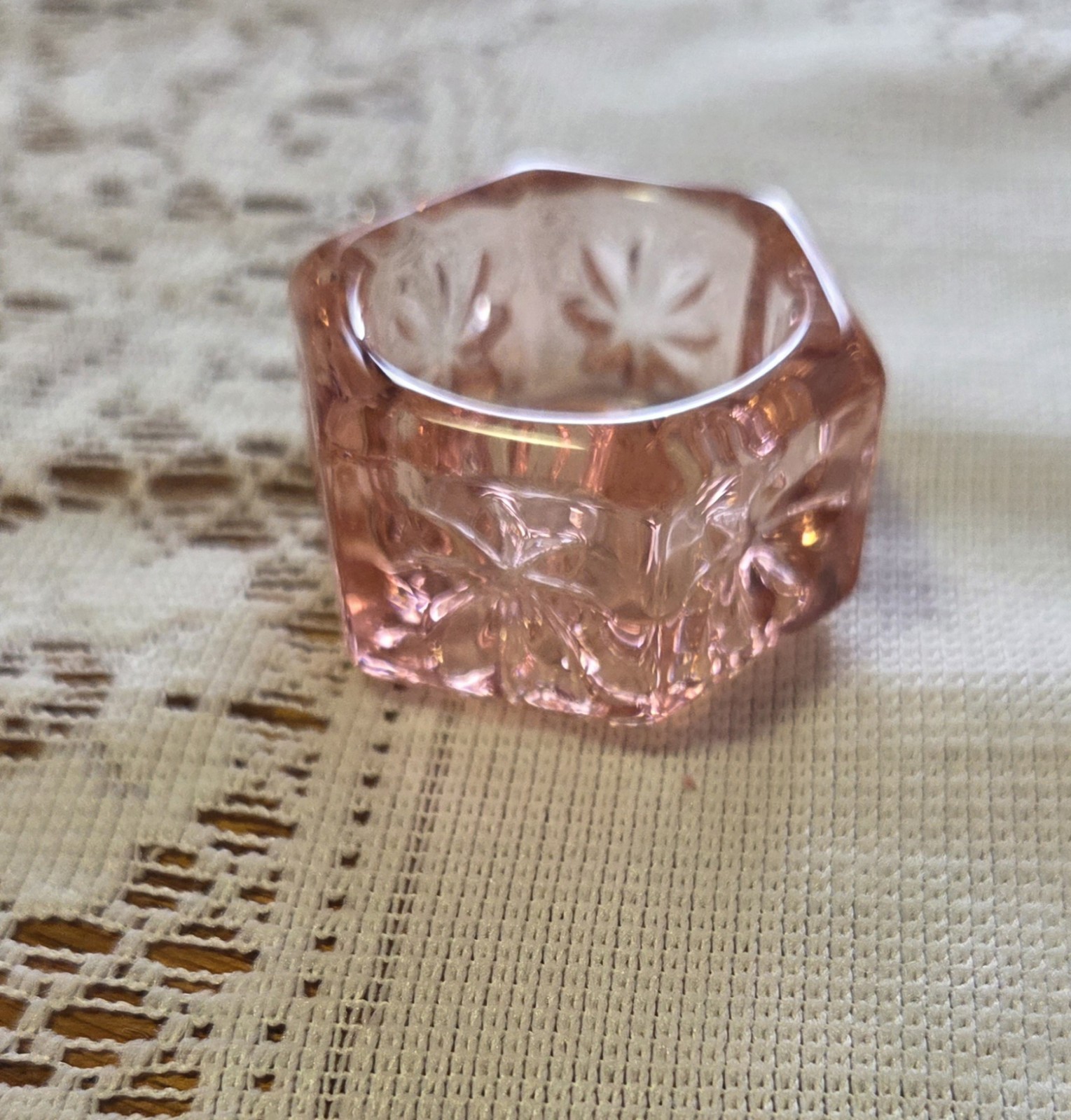 Mosser Open Salt Cellar ~ Pink Starburst ~