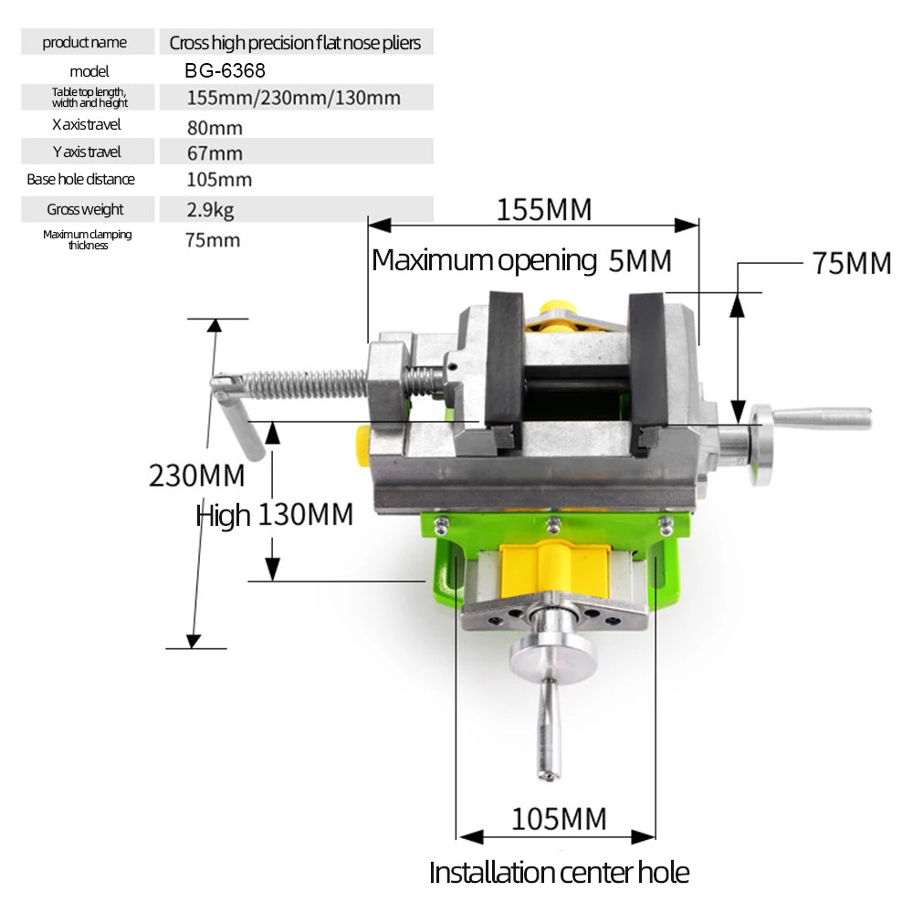 3-inch Cross-Sliding Vise with Compound Slide for Mill and Drill Press