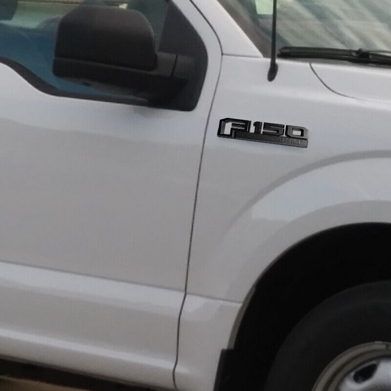 2PCS Fender Side Emblem Fit For F150 XLT Emblem Matte Black 15-20 Truck Badge US