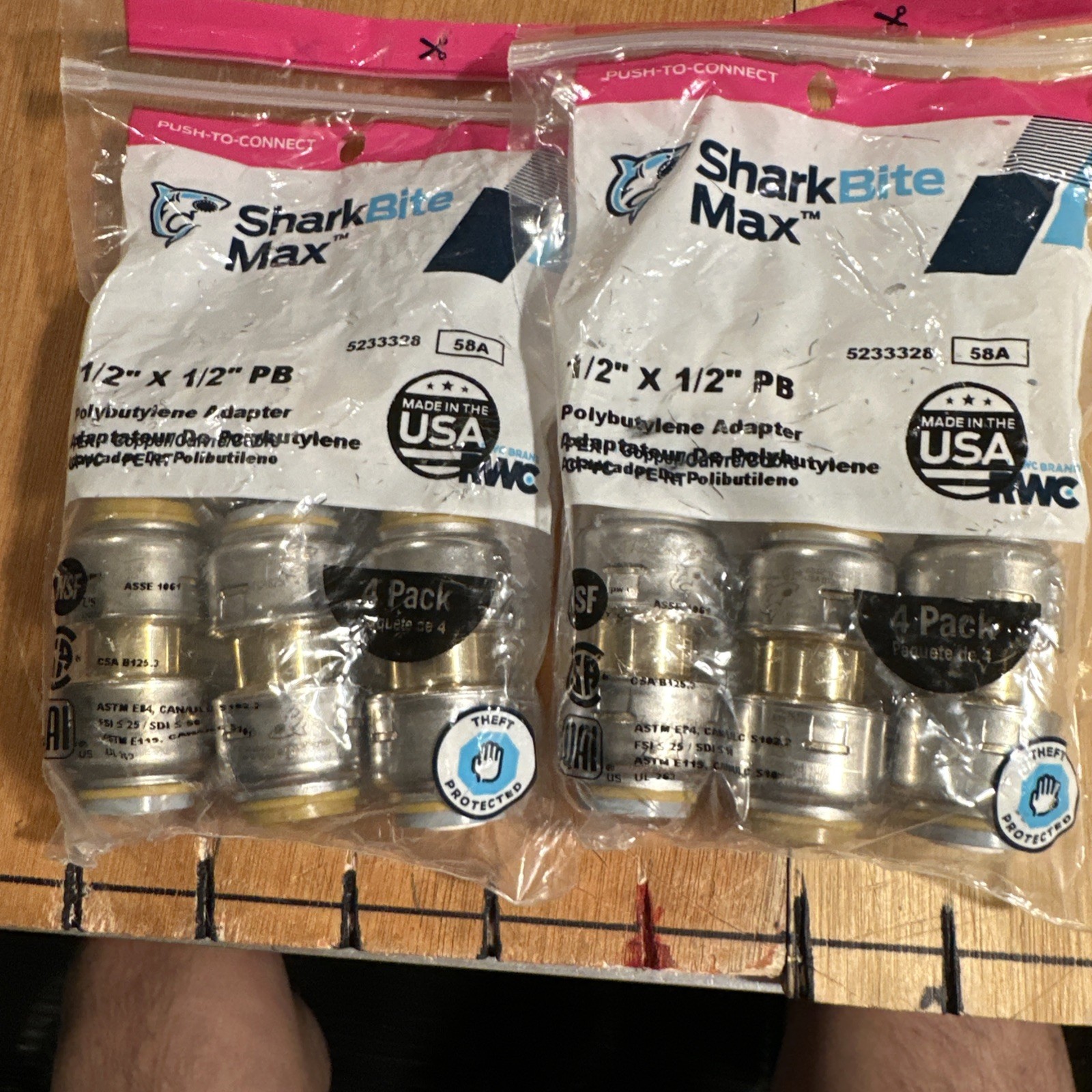 8 Sharkbite Max Push To Connect 1/2” X 1/2” PB Polybutylene Adapter new (321)