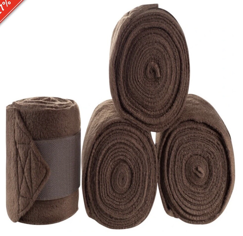 HORSE FLEECE BANDAGES / POLO WRAPS / STABLE WRAPS EQUESTRIAN LEG WRAPS SET OF 4