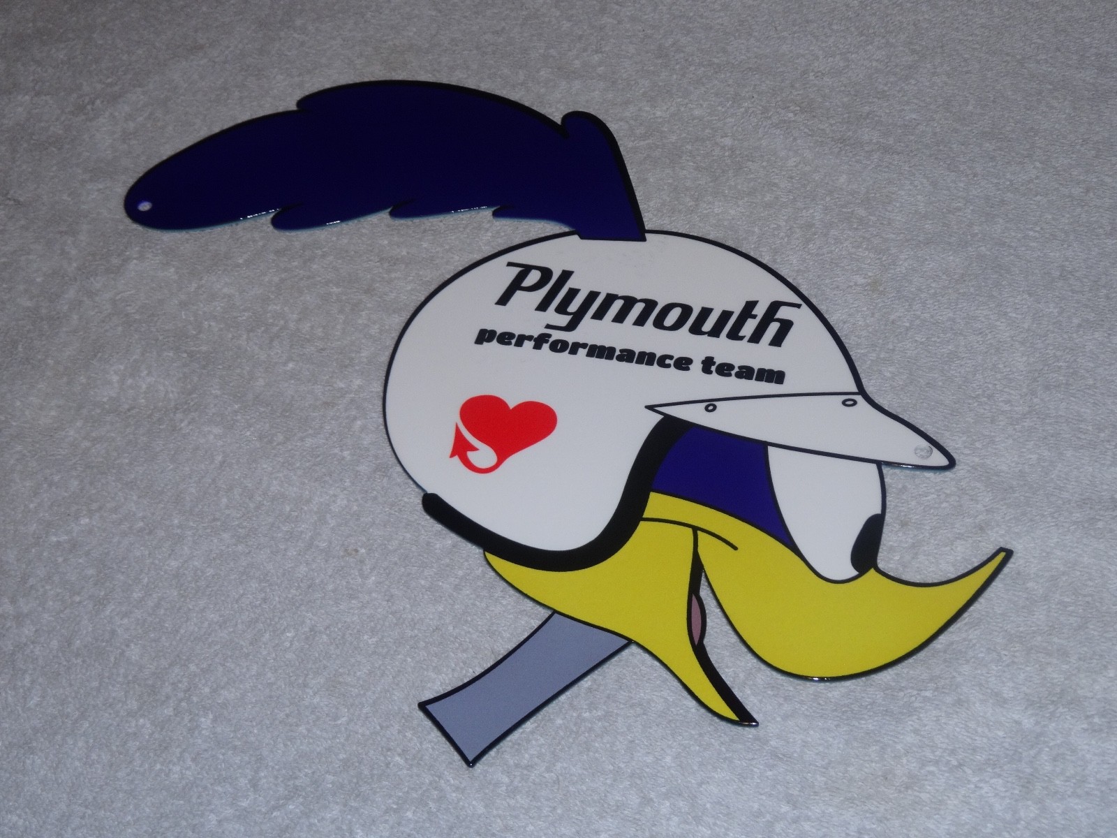 VINTAGE ROAD RUNNER DODGE PLYMOUTH PERFORMANCE 13" METAL GAS OIL SIGN ROADRUNNER