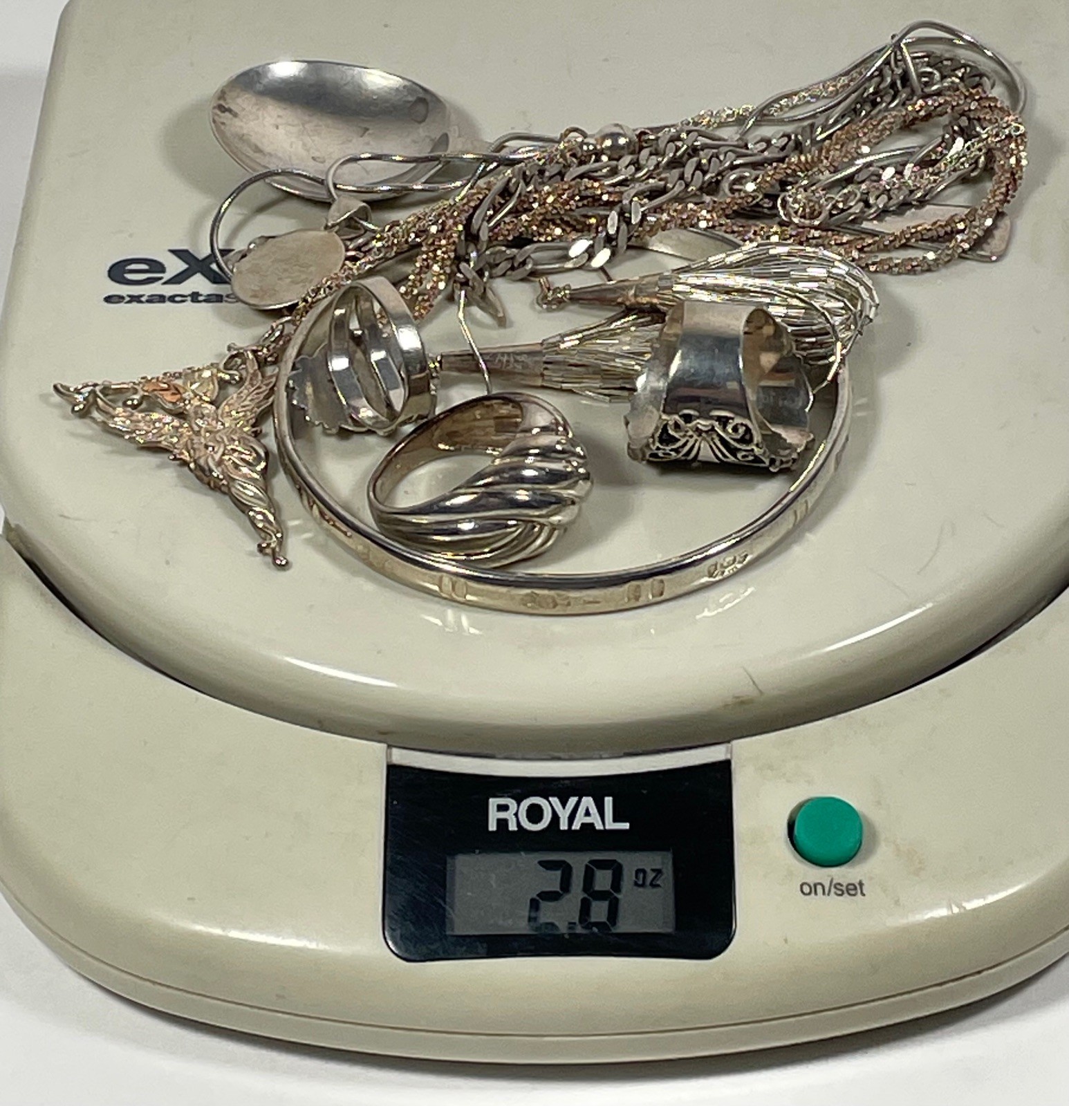 925 STERLING SILVER JEWELRY RINGS PENDANTS BRACELET NECKLACES SPOON 76.5 grams