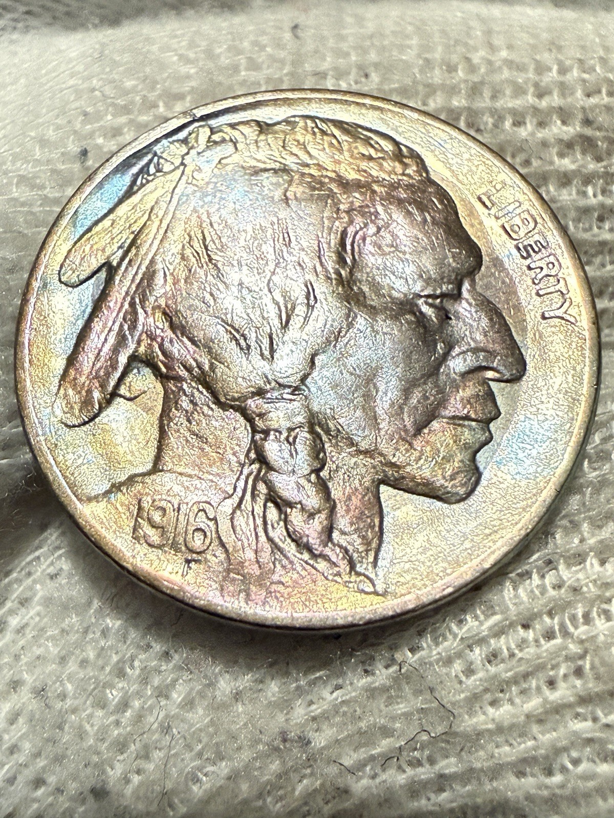 1916 Buffalo Nickel, Gem AU++ High Grade Toned Nice Color WOW*