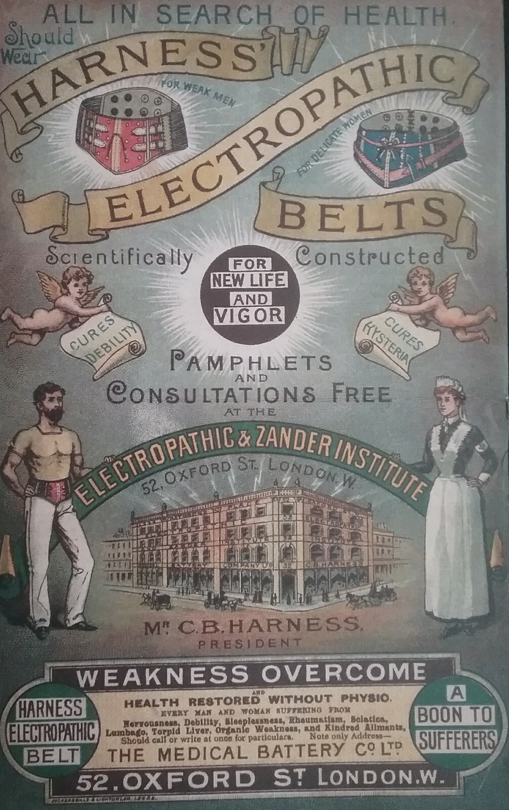 VICTORIAN ELECTROPATHIC BELTS LEAFLET + ****(((2 CARD ADVERTS)))****