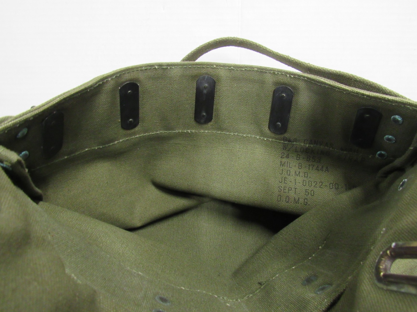 Korean War Era US Mail Bag w/ Locking Strap Canvas 1950 Dated Post WW2
