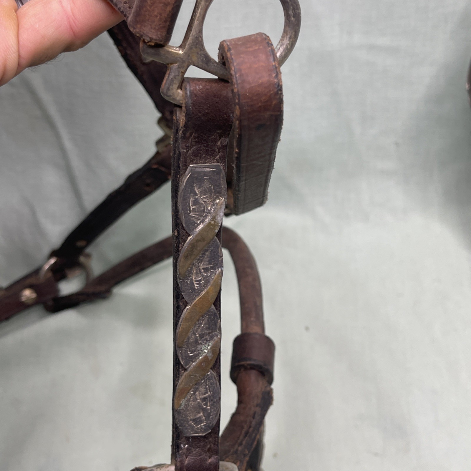 Vintage Western Silver Overlay Headstalls Lot 4 Engraved Horse Bridles Tack