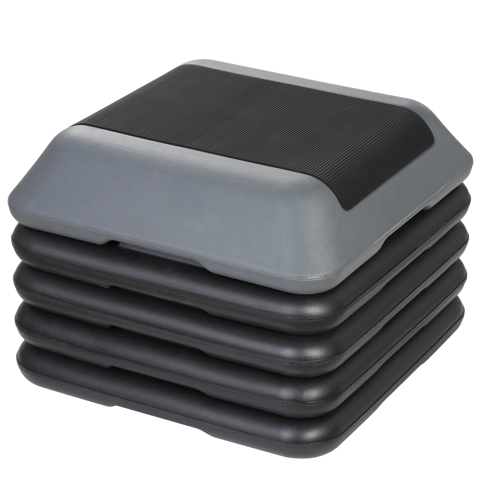 2PCS 16"x16"Aerobic Step Platform Exercise Workout Aerobic Stepper 4" - 12"