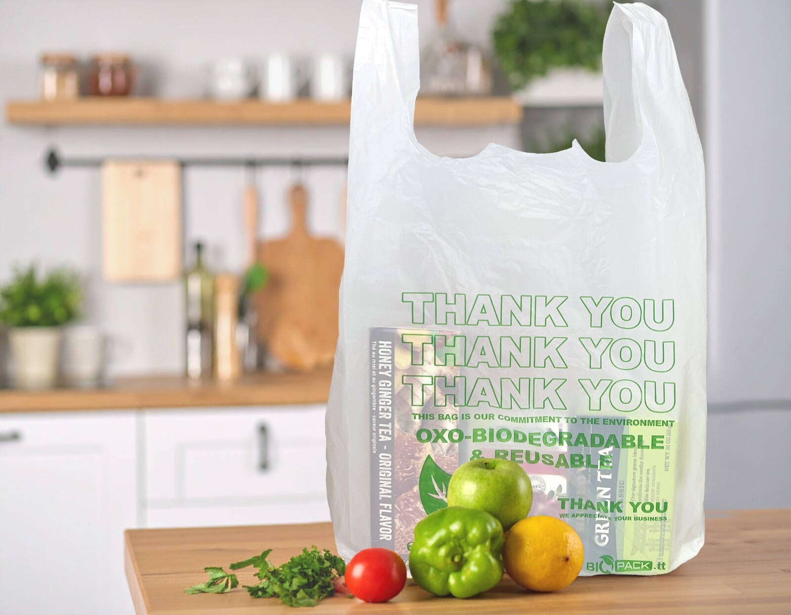 PLASTIC T SHIRT THANK YOU BAGS 22x 6.5 x 11.5 BIODEGRADABLE LOWEST PRICE