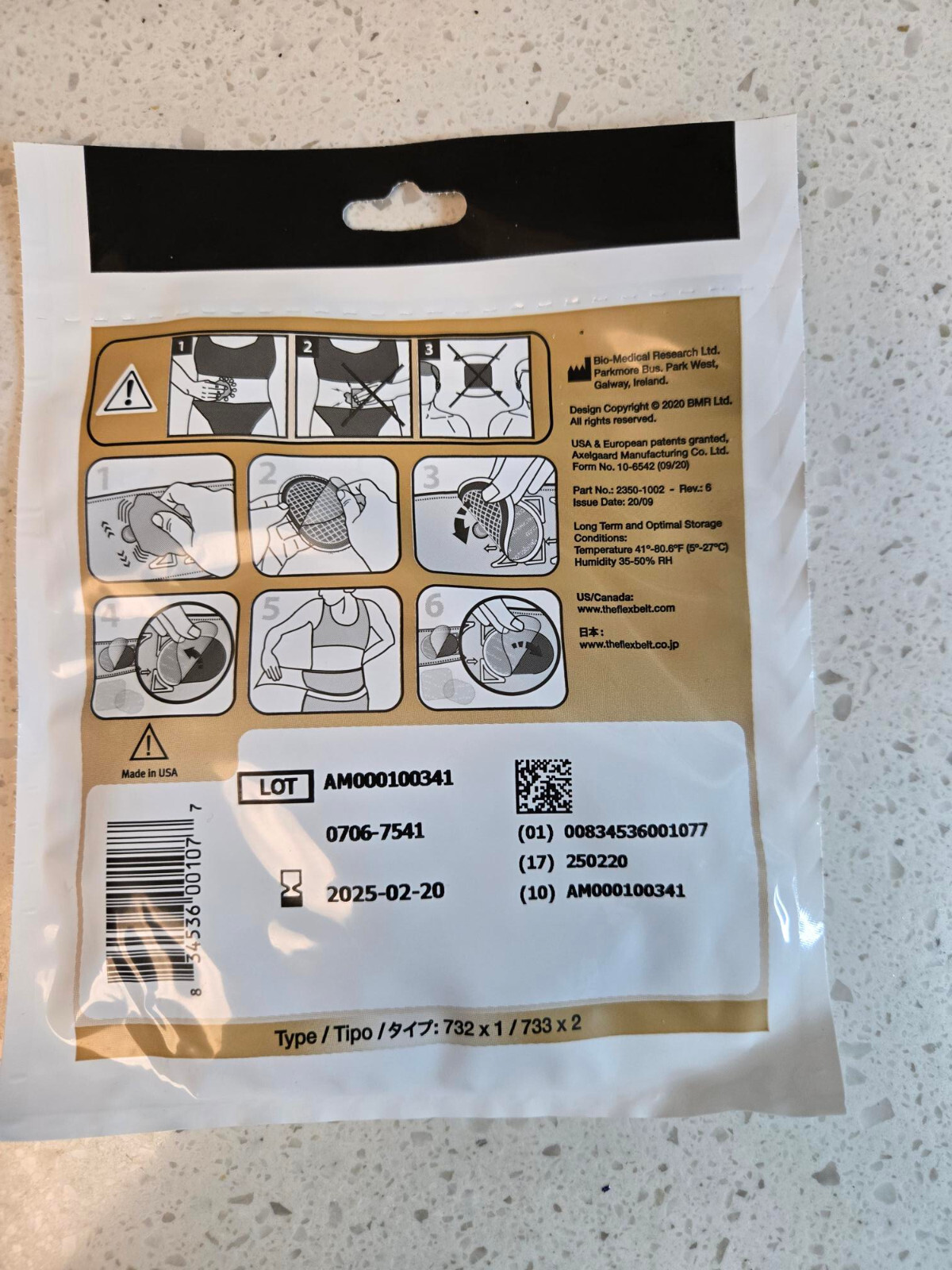 The Flex Belt GEL Replacement Pads Abdominal Toning System 3 Pads See Date