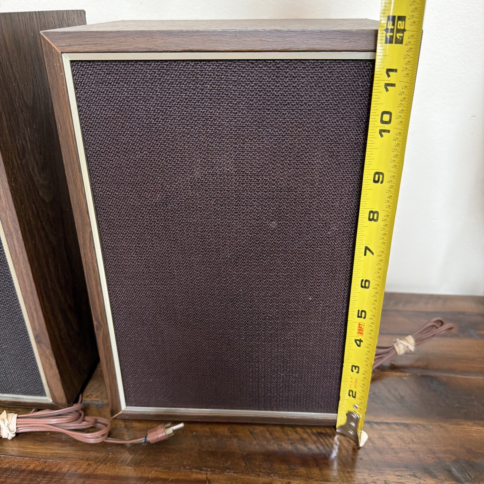 Vintage Made Japan Bookshelf Speakers Pair Wood Grain Retro Audio Tested Works