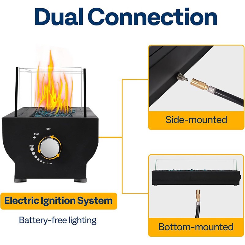 40,000 BTU Propane Fire Pit 30-inch Outdoor Fireplace Smokeless for Patios