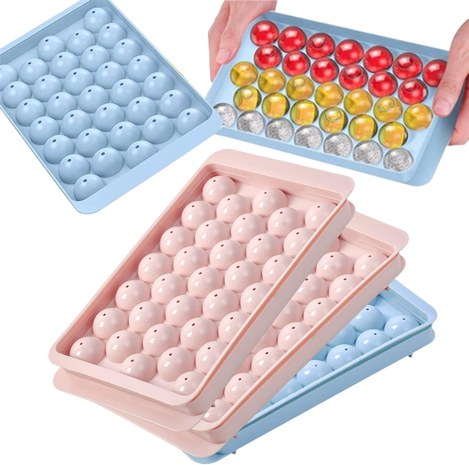 DIY Round Ice Cube Ball Maker PP Tray Silicone Sphere Mold Bar Whiskey Cocktails