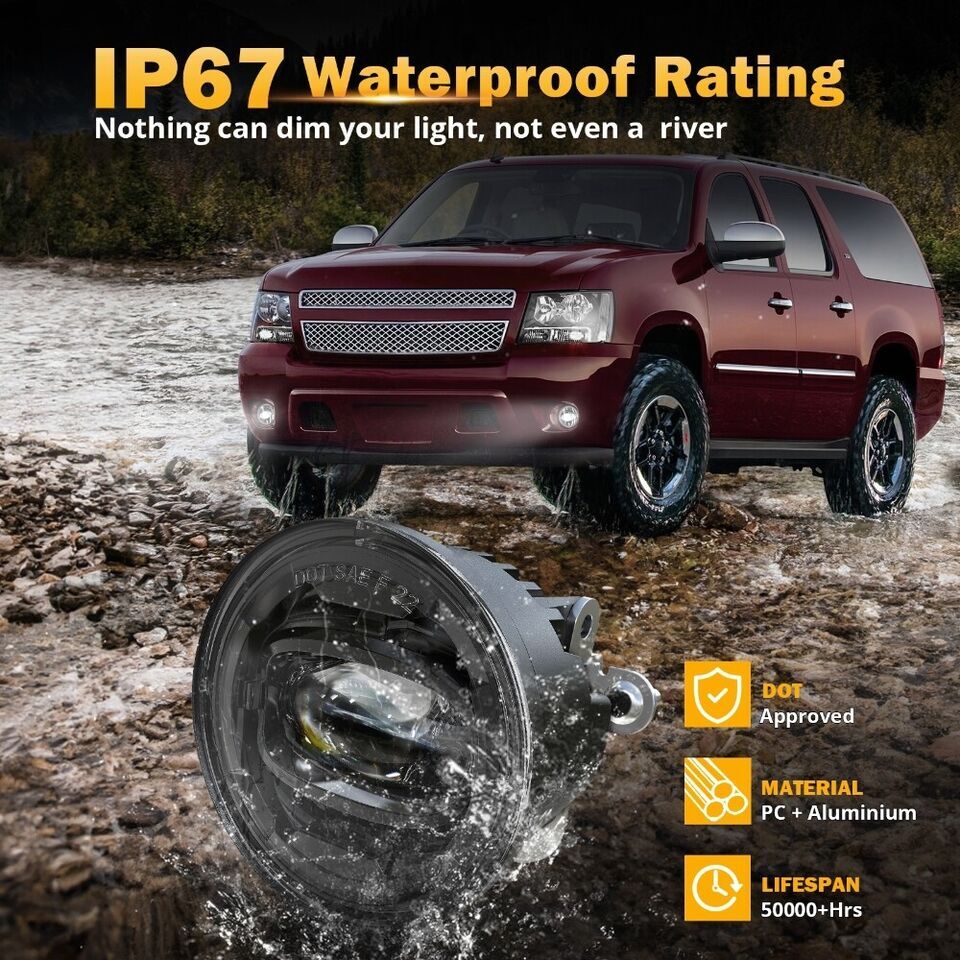 For 2001-2006 Chevy Suburban Tahoe Z71 Front Driving Bumper LED Fog Lights Lamps