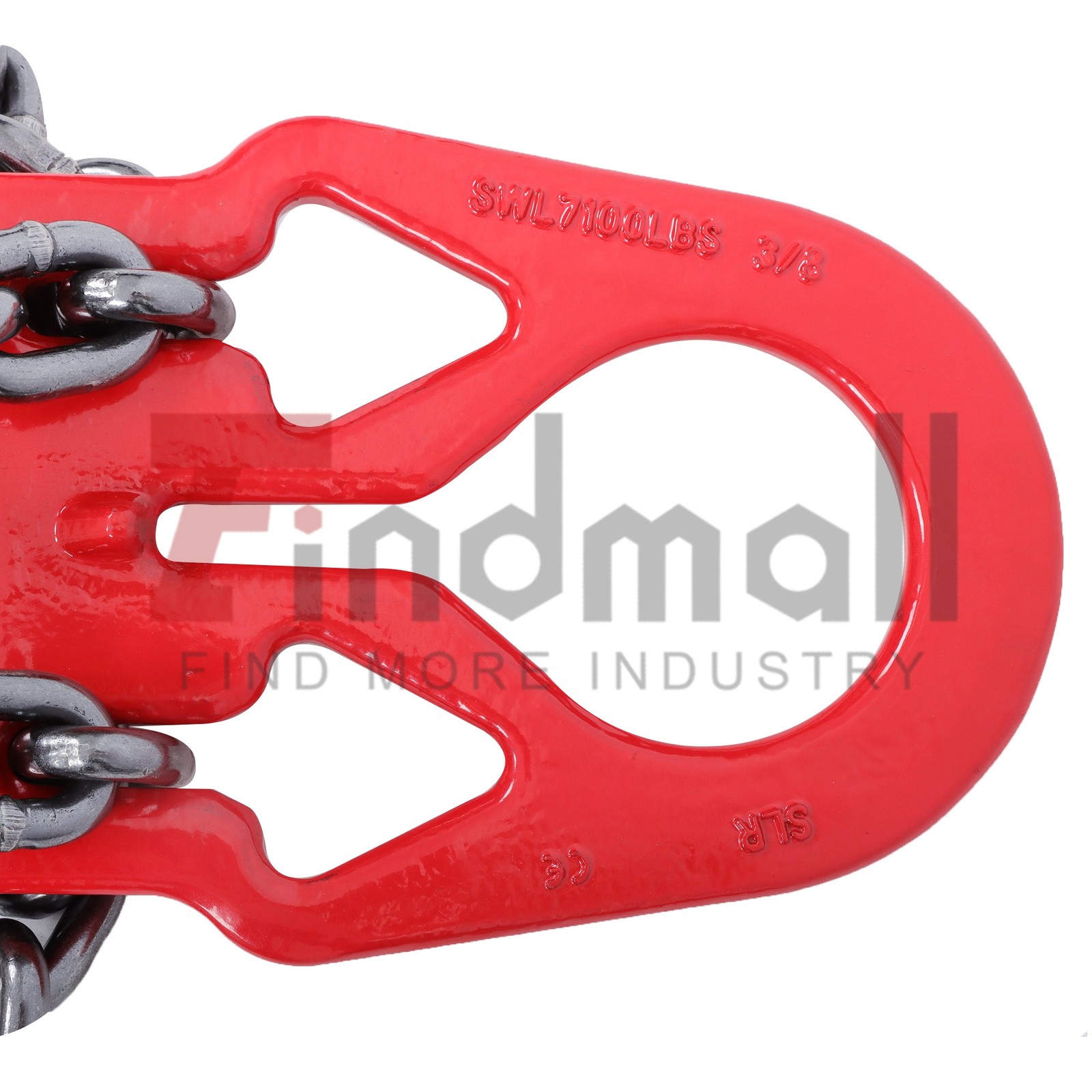 3/8" x10ft Chain Sling G80 7100lbs Lifting Chains with Adjuster Hooks 2 Legs Red