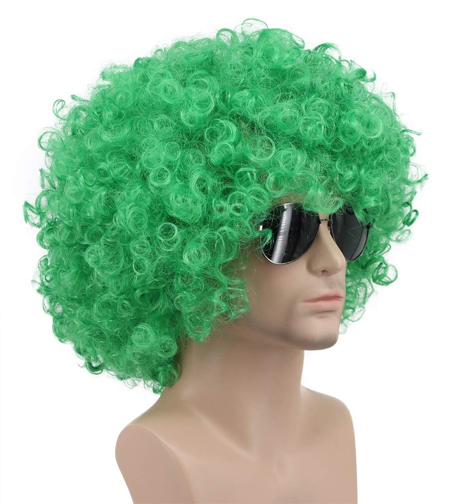 Curly Green Clown Wig St.Patrick’s Halloween Green Afro One Size Fits All- NEW