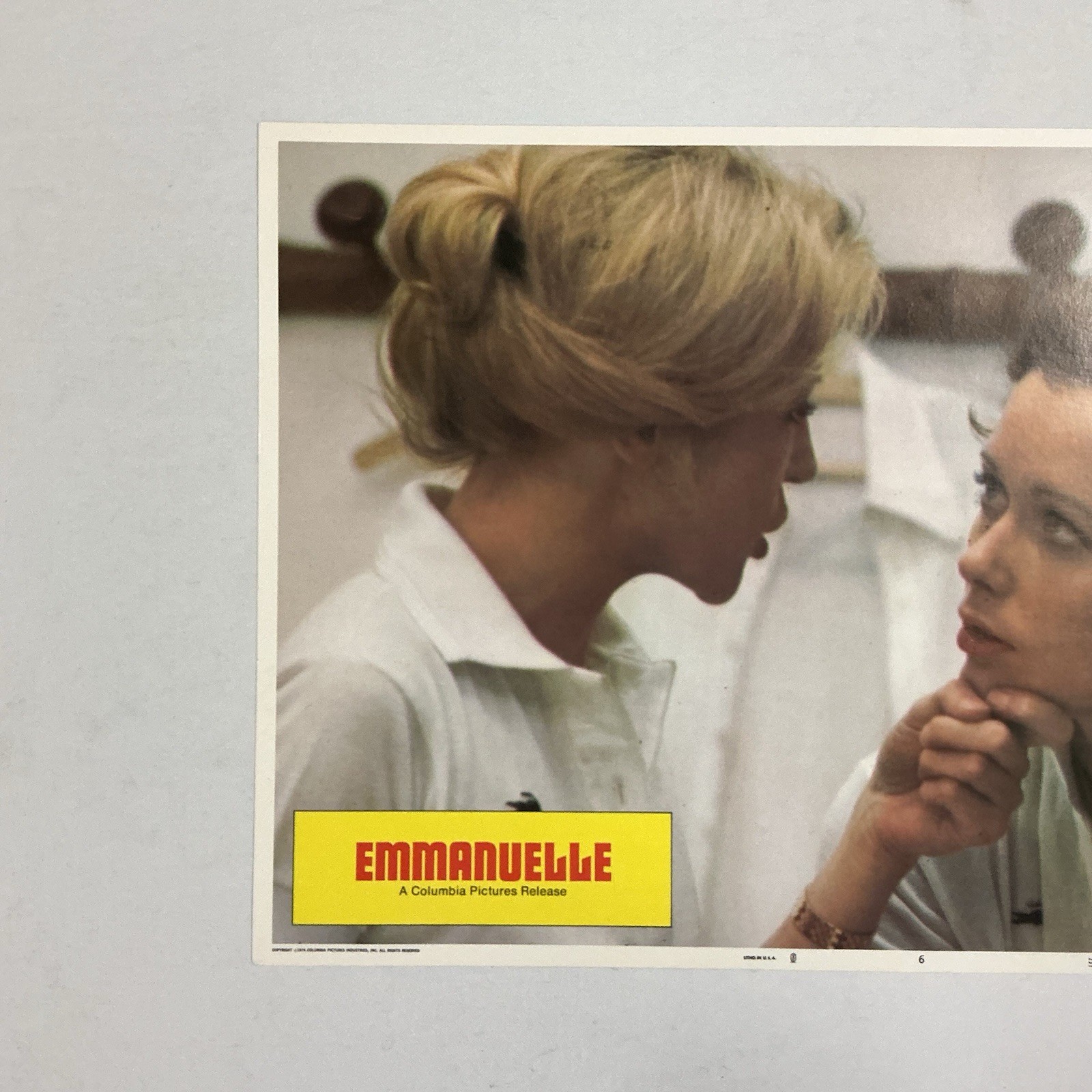1975 Emmanuelle Original 11x14” Lobby Card Sylvia Kristel Frederic Lagache