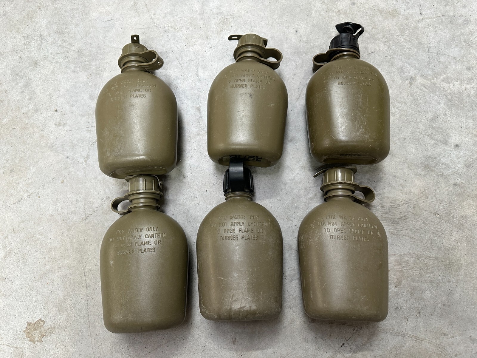 US Military 1 Quart Canteen Hard Plastic OD Green 1QT ALICE Cap Army Field Gear