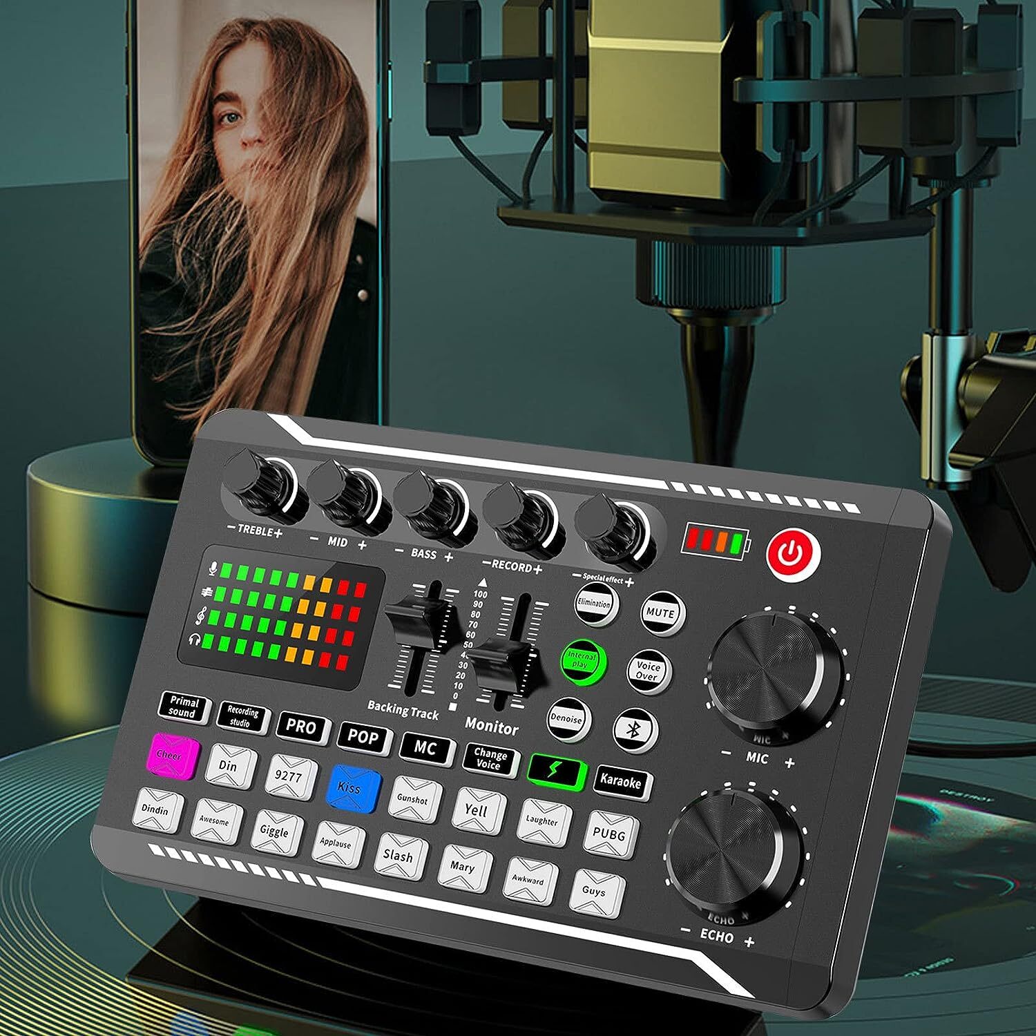 Complete Home Studio Recording Kit Mixer Condenser Microphone for Music Podcast