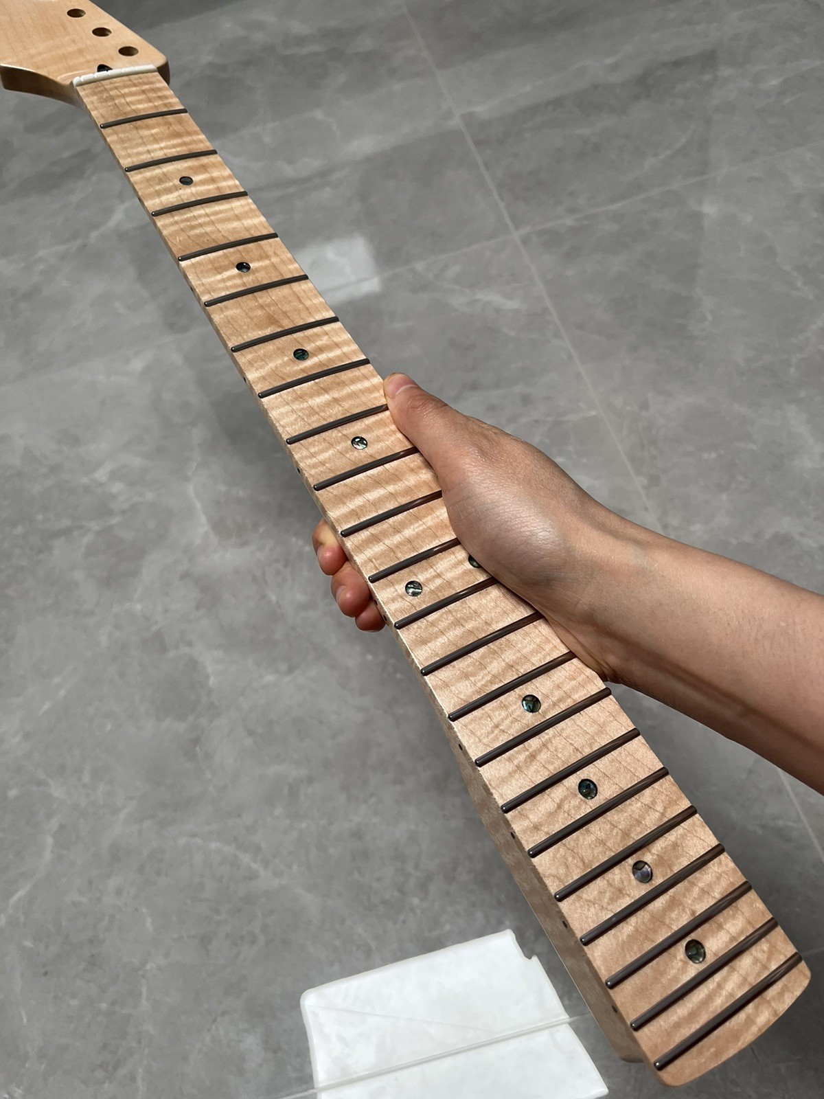 AAAA New 22fret natural DIY reverse headstock Flame Maple Electric guitar Neck