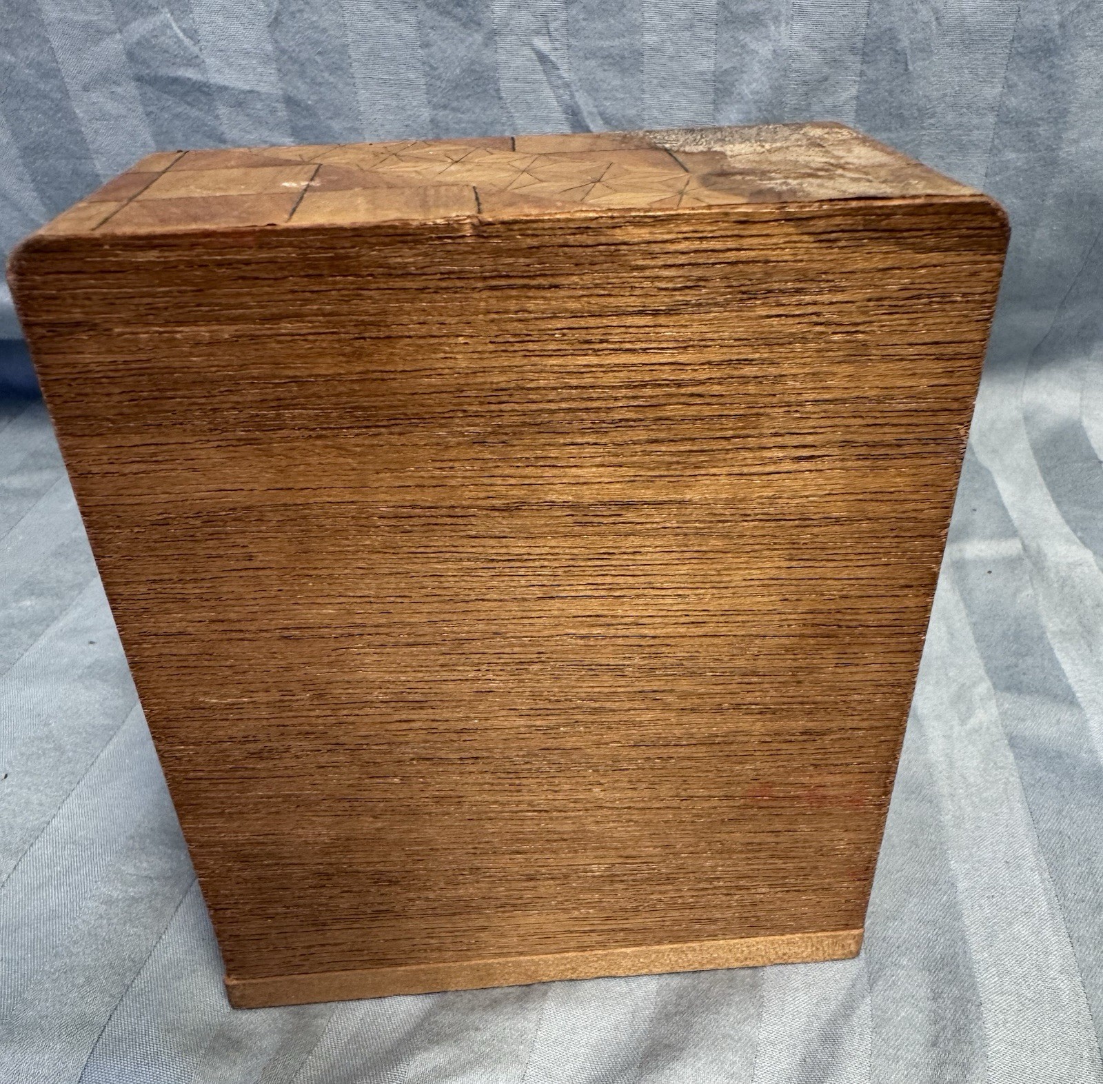 Japanese Vintage Wood Doll House Dresser Yosegi Marquetry Painted with Mirror