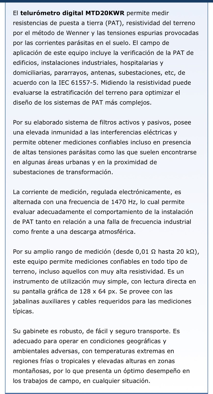 Megabras MTD20KWR Digital Earth Tester telurometer Reliable Measurement