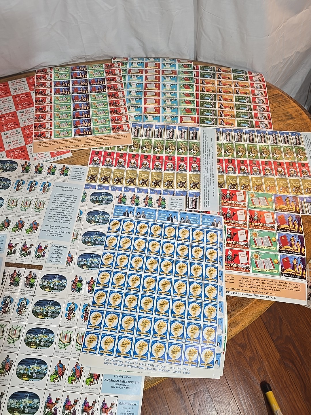 Vintage Religious SEAL STAMP Sheets lot