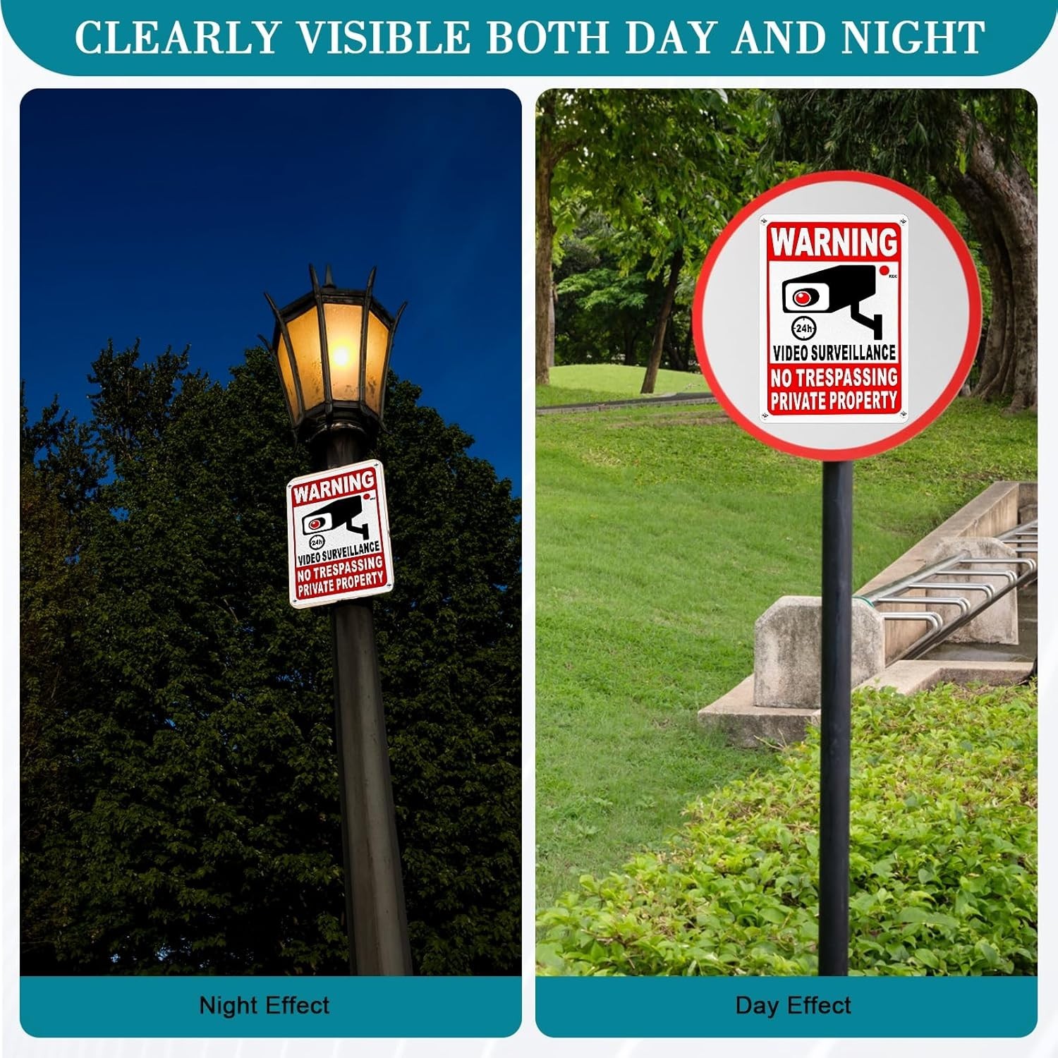 4-Pack Metal No Trespassing Signs Private Property 10 x 7 inch Rust Free 0.04