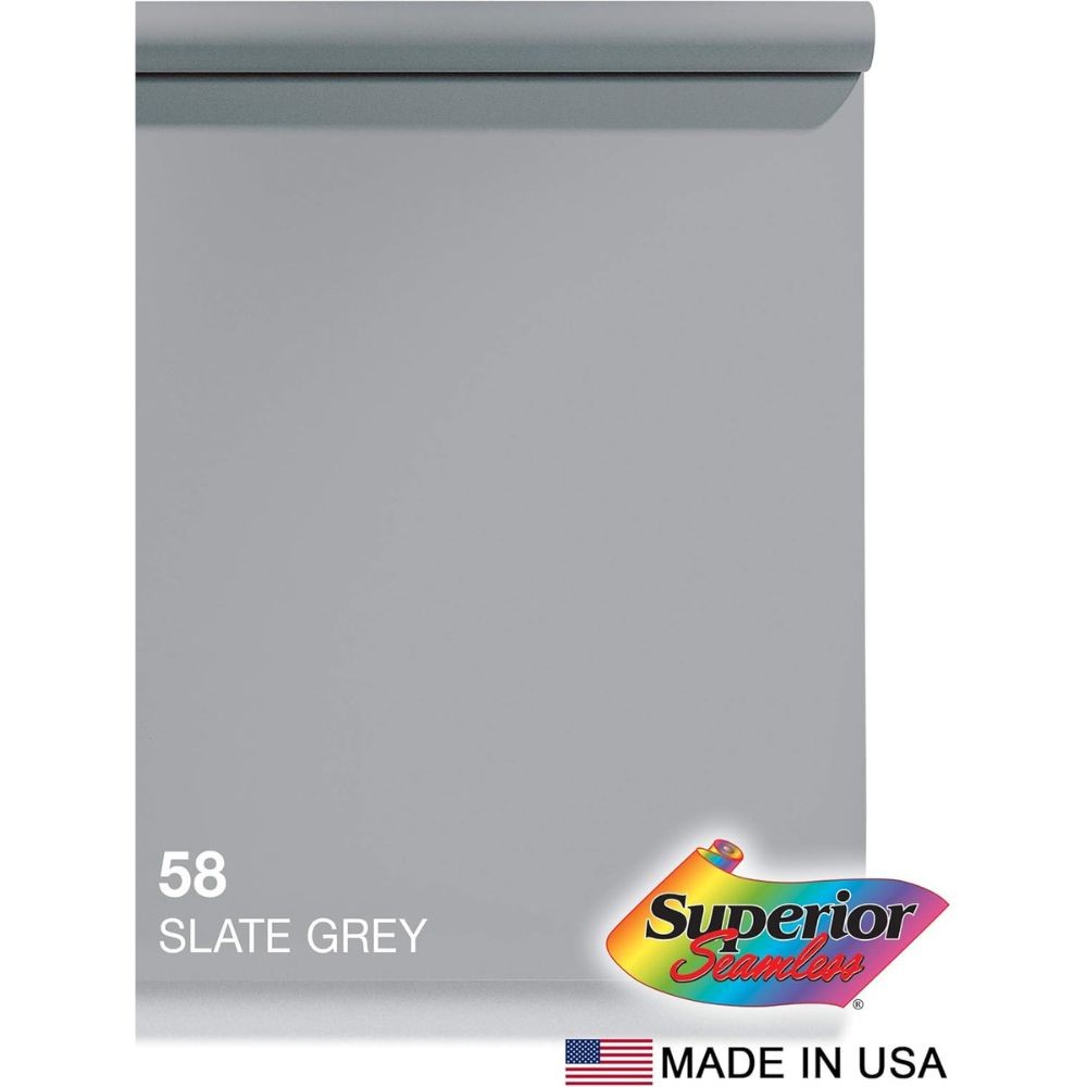 Superior Seamless Photography Background Paper, 58 Slate Gray