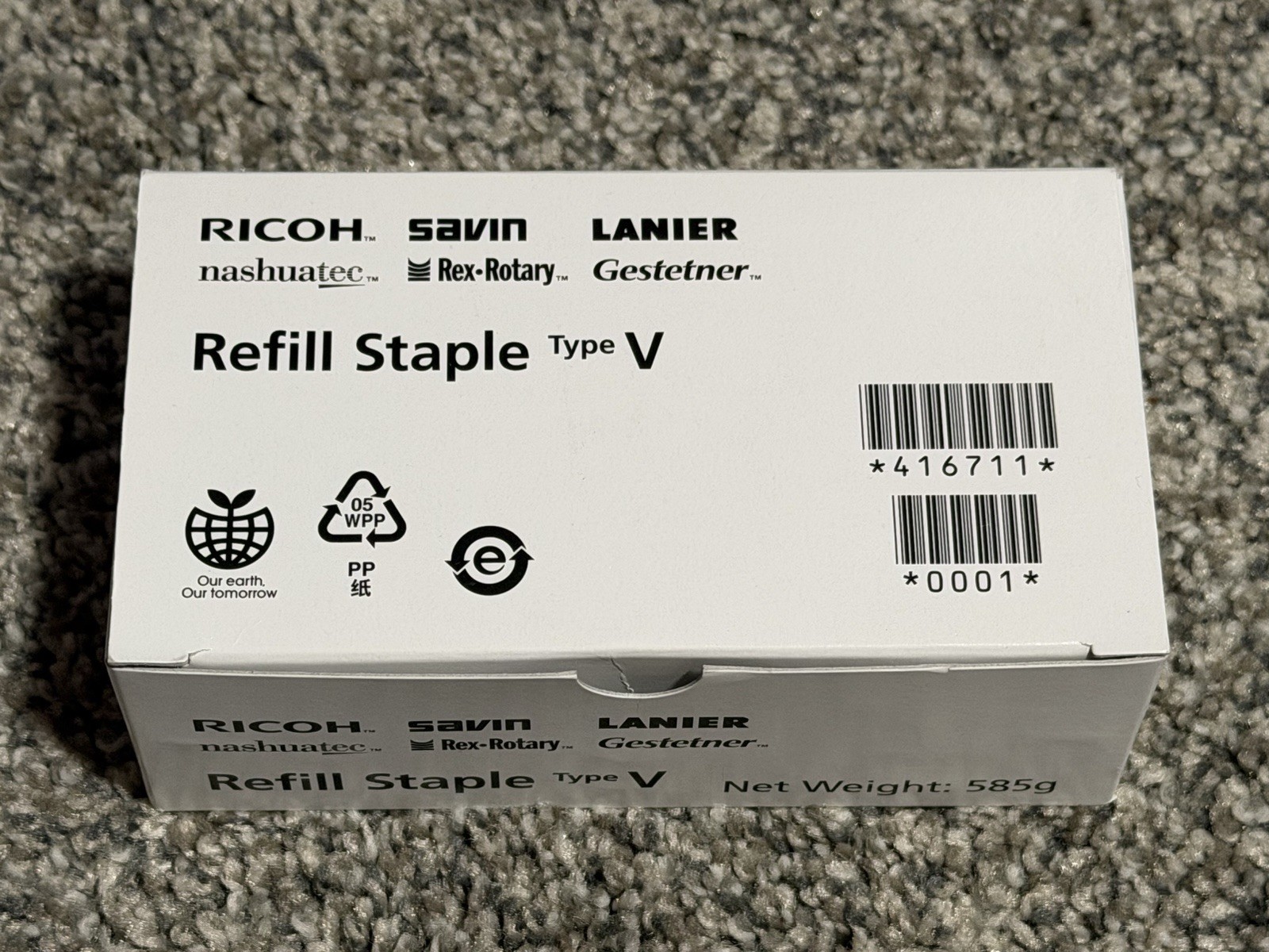 New Genuine Ricoh 416711 Type V Staple Refill Cartridge