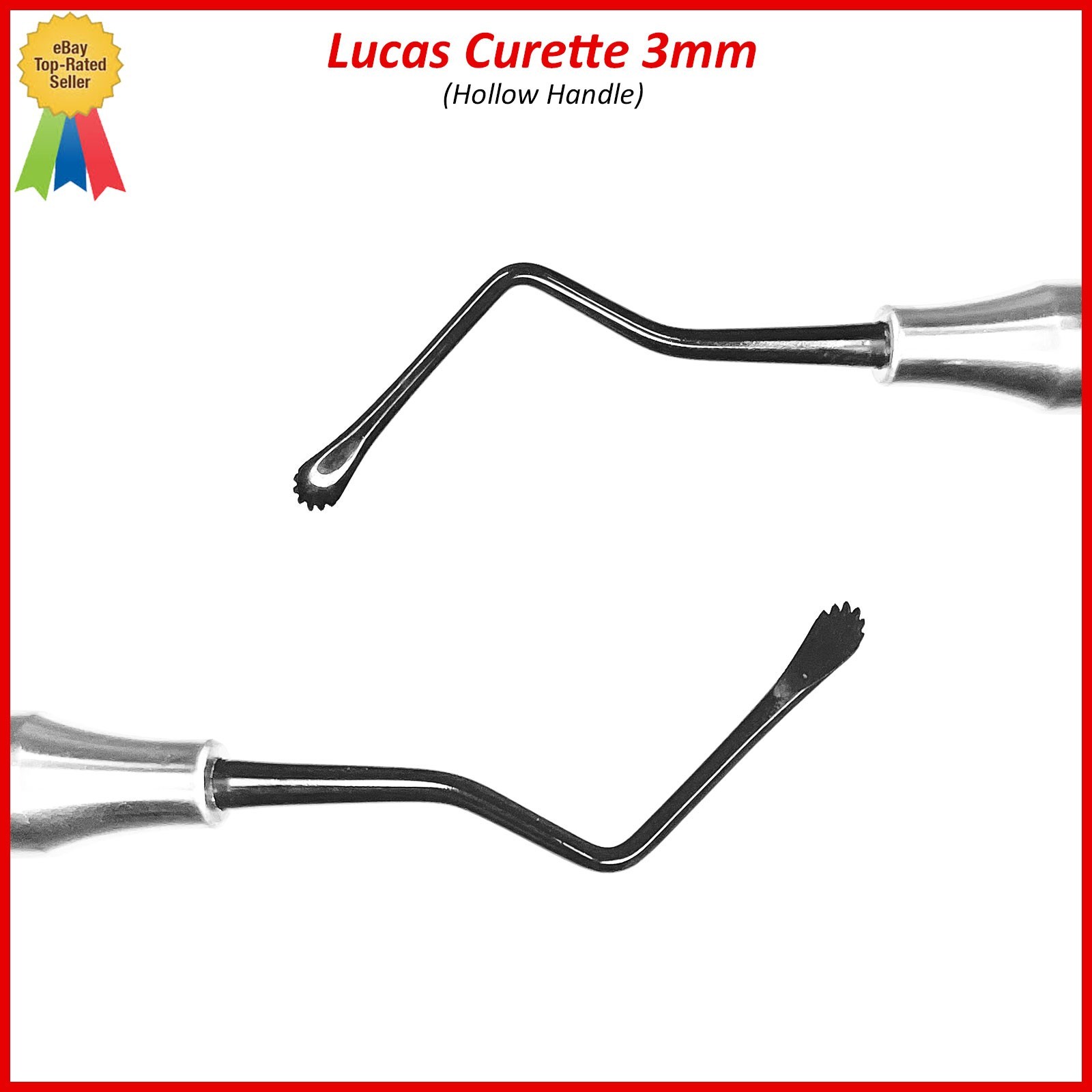 Periodontal Dental Lucas Surgical Bone Curettes 3mm Serrated Spoon Instruments
