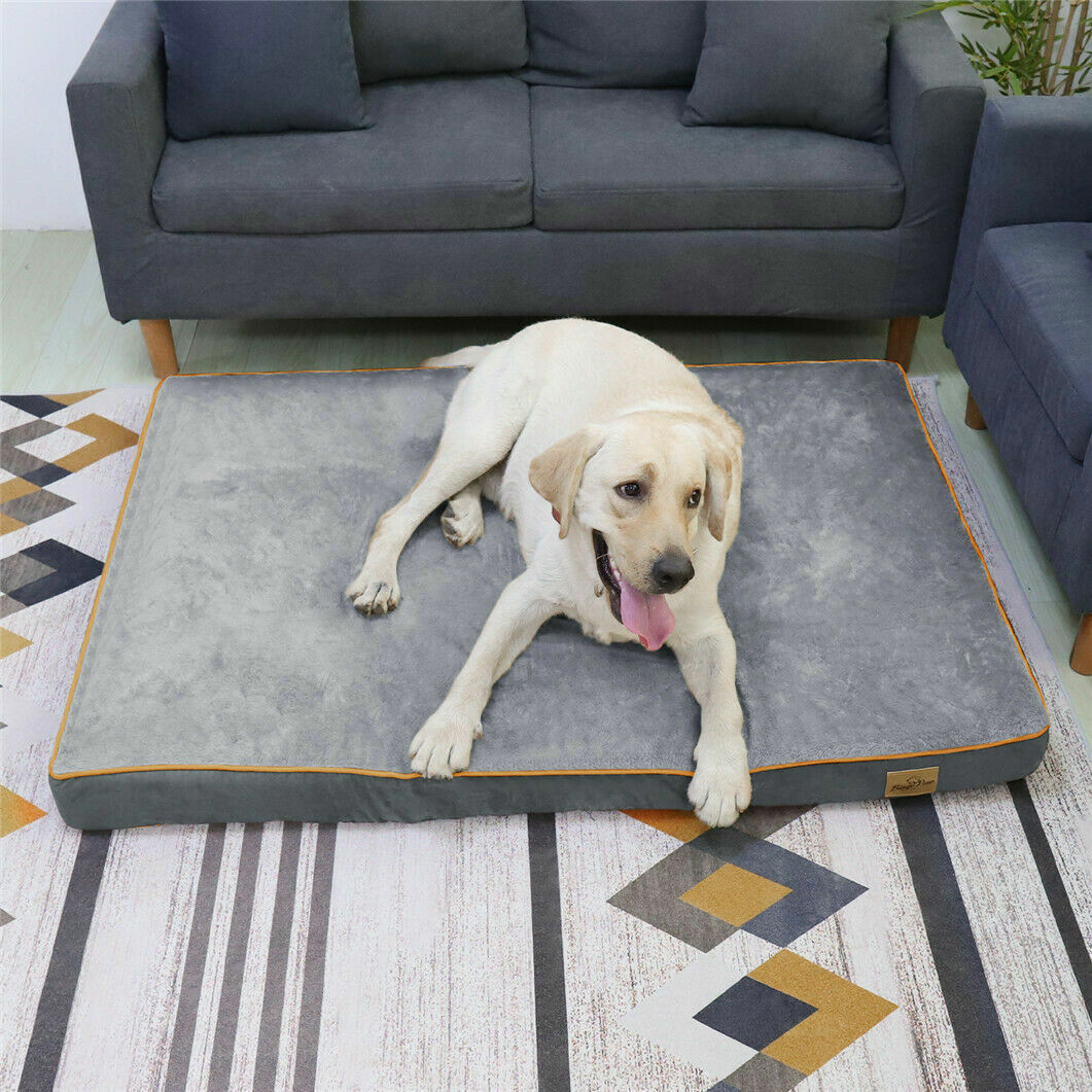 Thick Pillow Orthopedic Dog Bed Soft Foam Kennel Mattress Beautiful Stone Gray