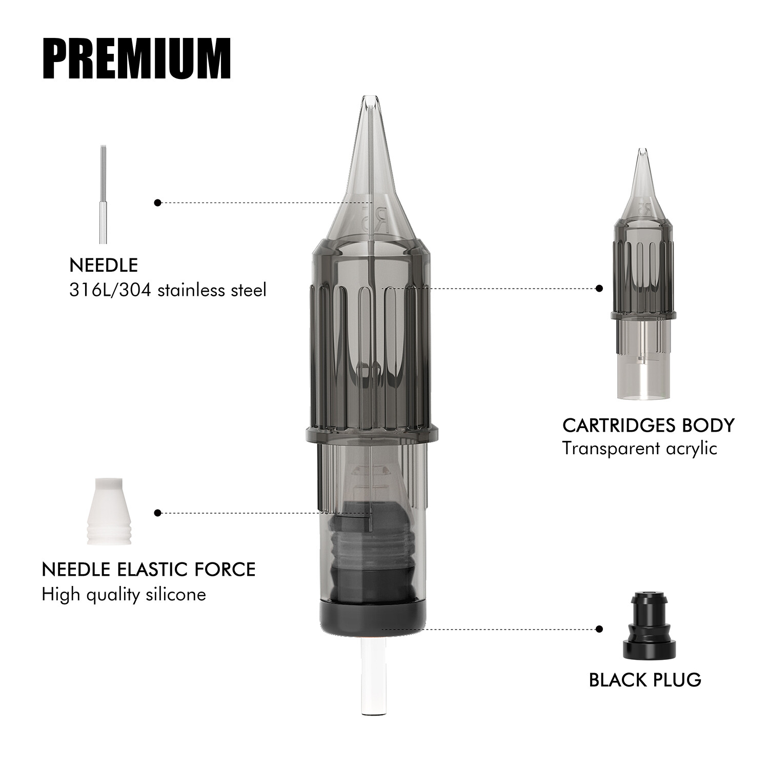 20/50/100Pcs Disposable Needle Cartridge Sterile Tattoo Needle RL,RS,M1,RM0.35mm
