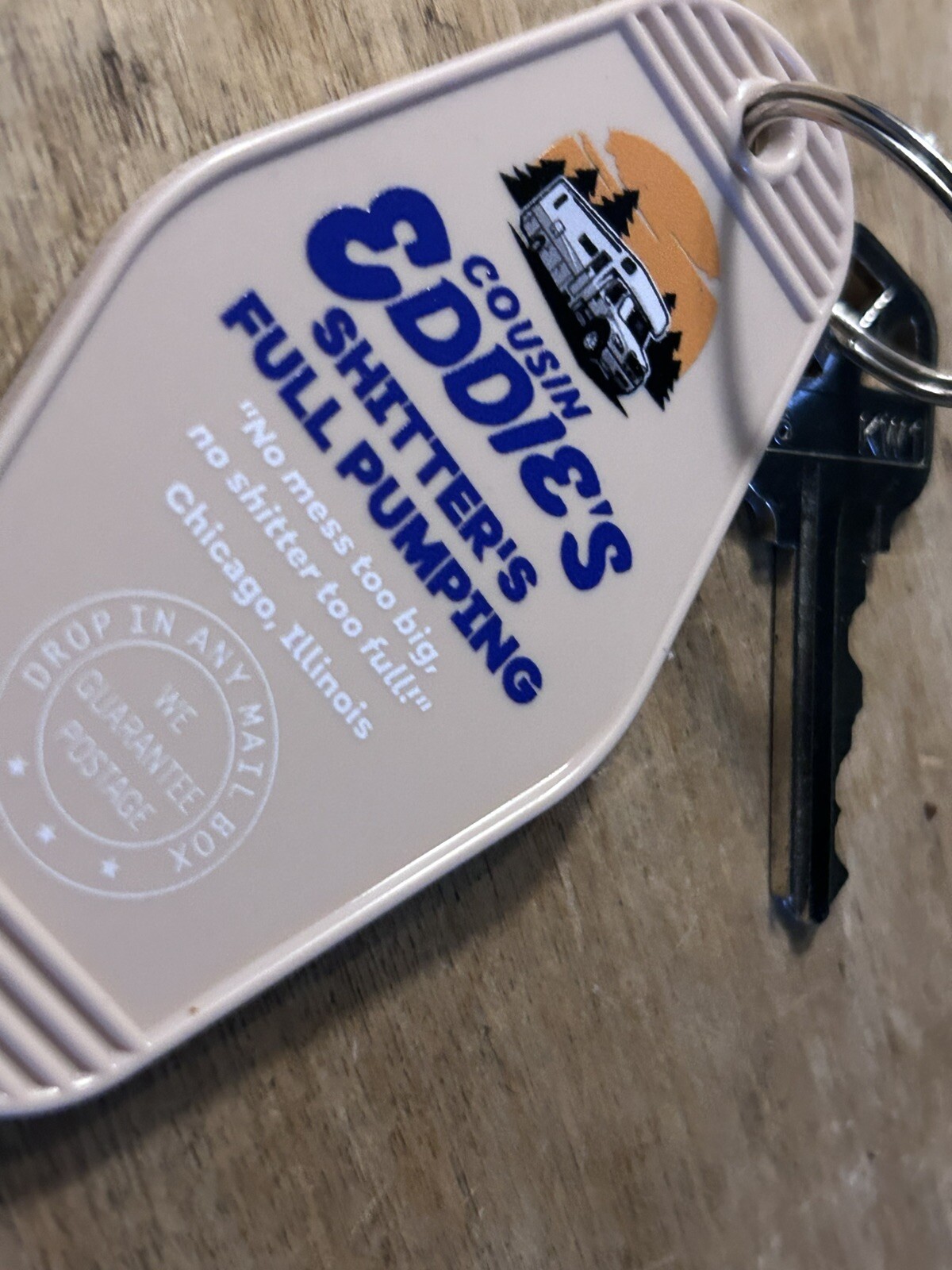 National Lampoon Vacation Inspired Cousin Eddie's Cleanup Crew Keytag